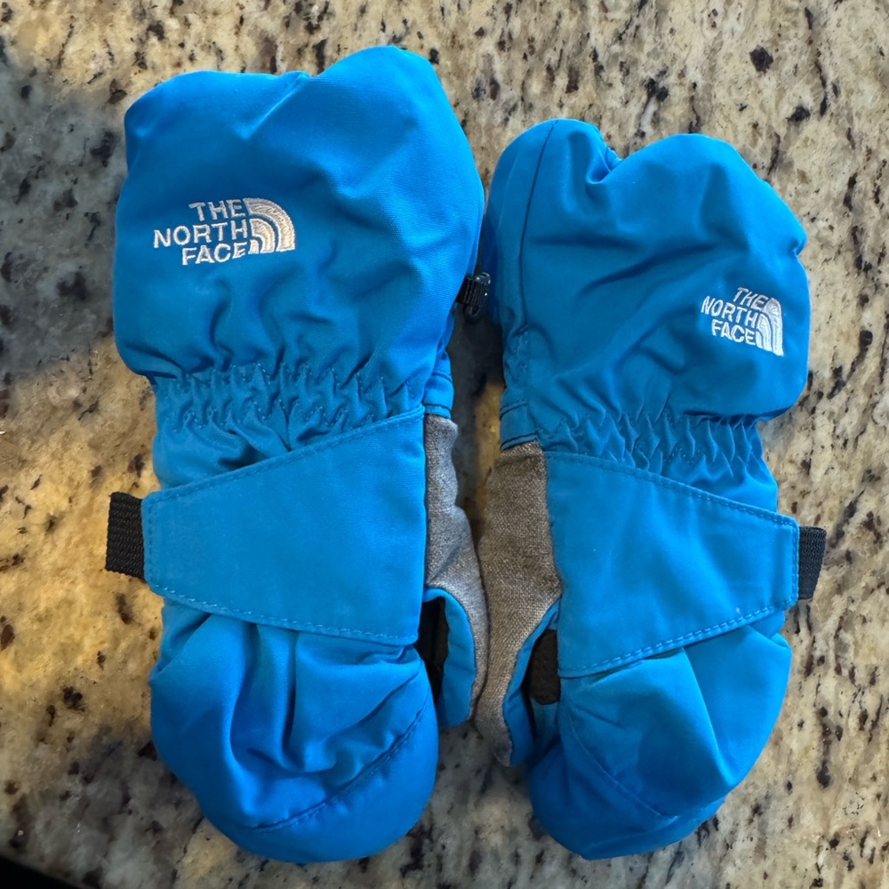 The North Face Bright Blue Kids Mittens, Size 3T